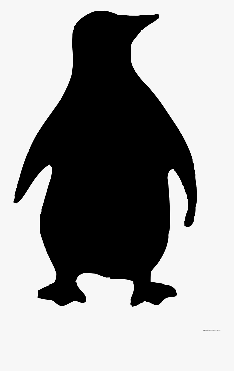 Penguin Silhouette Animal Free Black White Clipart - Black Penguin Silhouette, Transparent Clipart