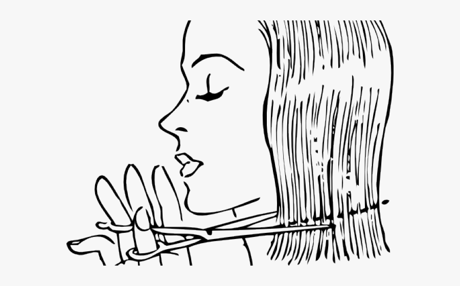 Haircut Clipart African American Hair Salon - Cut Hair Clipart Black And White, Transparent Clipart