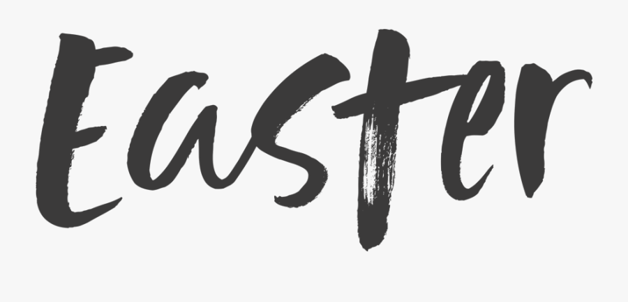 Transparent Christian Easter Black And White Clipart - Easter Text Png, Transparent Clipart
