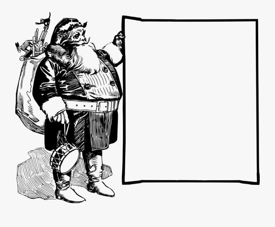 Fat Santa With A Frame - Calendar 2020 In Png, Transparent Clipart