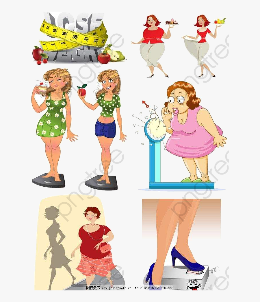Thin And Fat People, People Clipart, Thin People, Fat - Obesity Clipart, Transparent Clipart