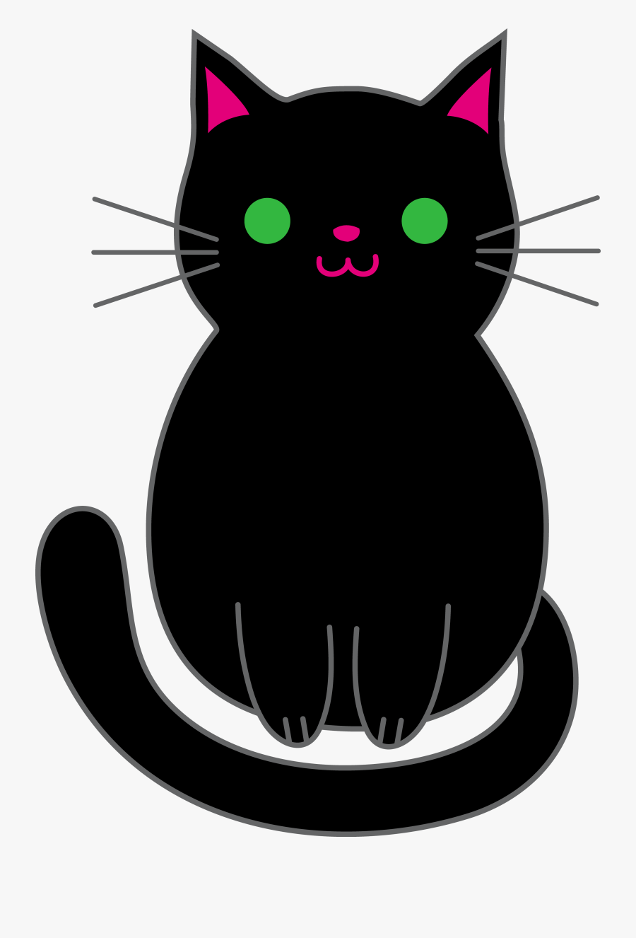 Halloween Black Cat Cartoon, Transparent Clipart