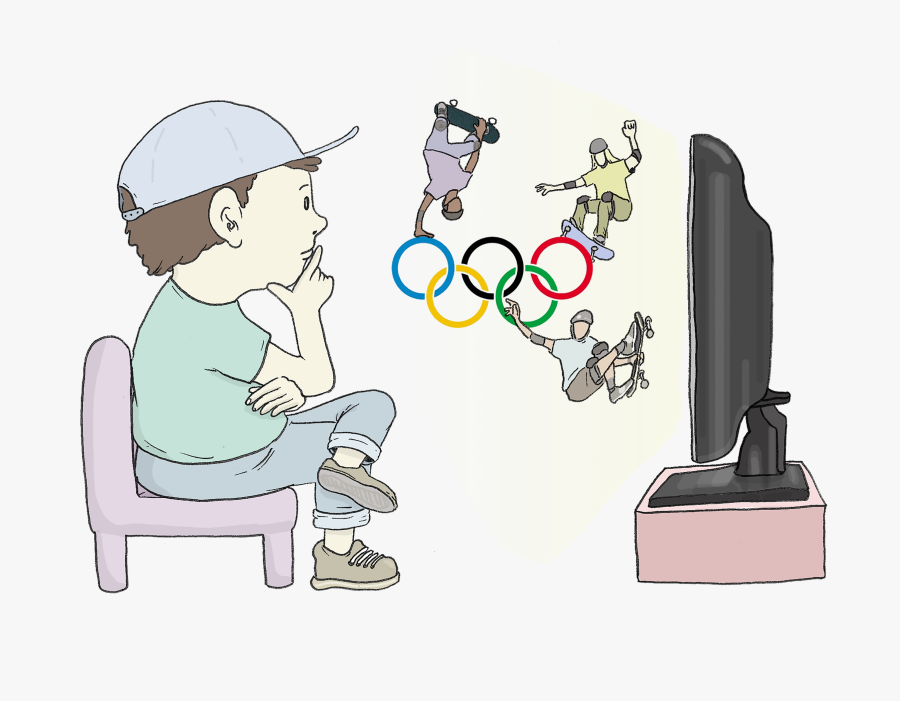 Fat Boy Playing Basketball Clipart - Olympics Skateboarding Cartoon, Transparent Clipart