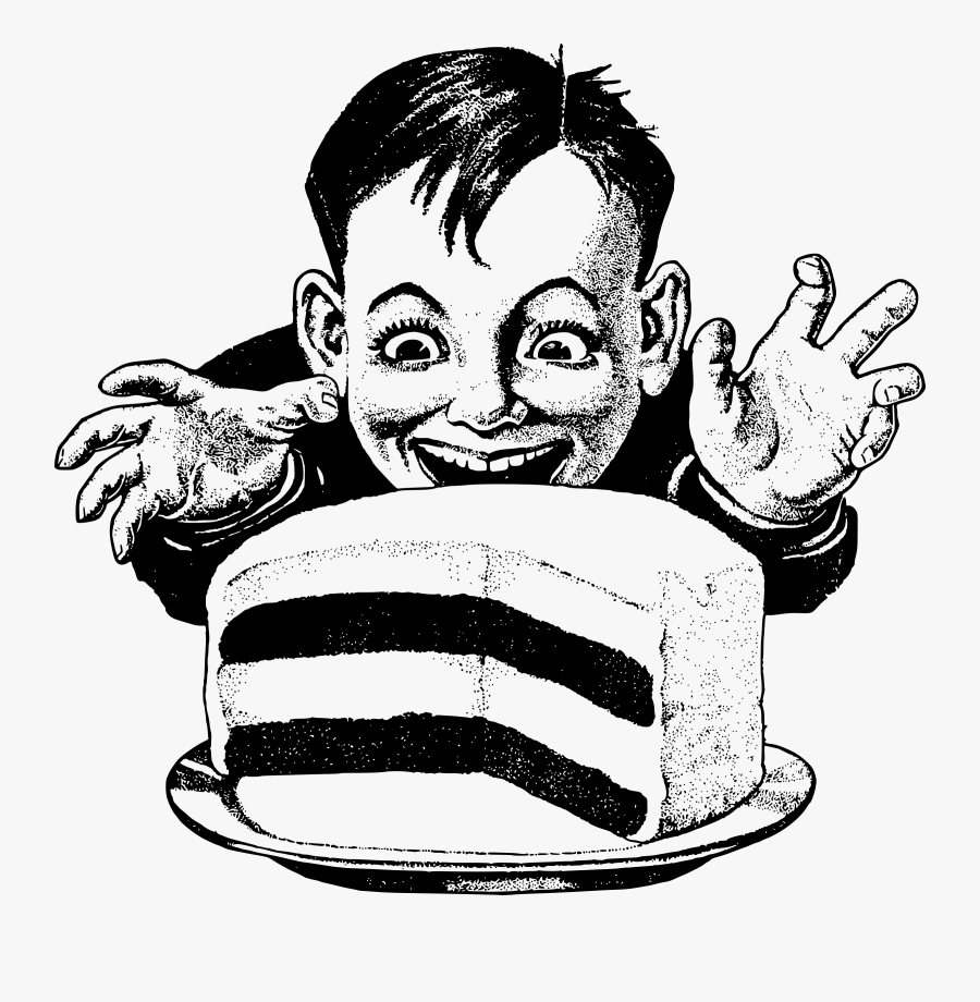 Graphic Library Library Fat Kid Clipart - Eating Cake Clipart Png, Transparent Clipart