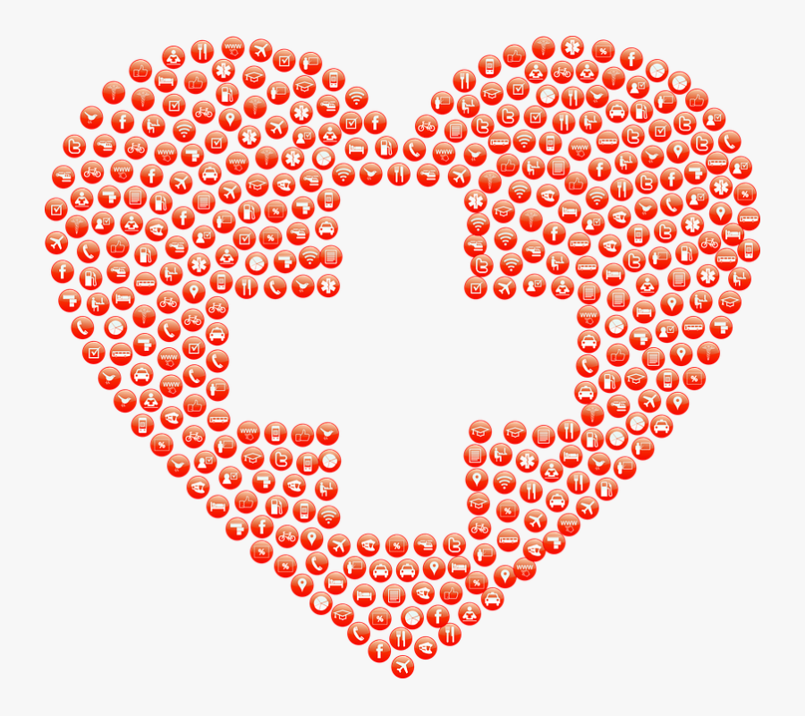 Heart With First Aid Sign, Transparent Clipart