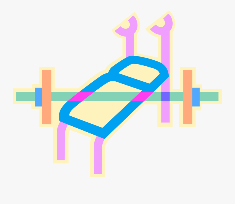 Vector Illustration Of Bench Press Used In Weight Training,, Transparent Clipart