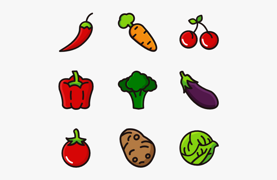 Vegetables Clipart Individual Fruit Vegetable - Food Icon Png Veggies, Transparent Clipart