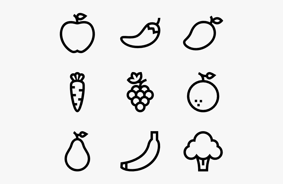 Fruits & Vegetables - Fruits Line Icon Png, Transparent Clipart