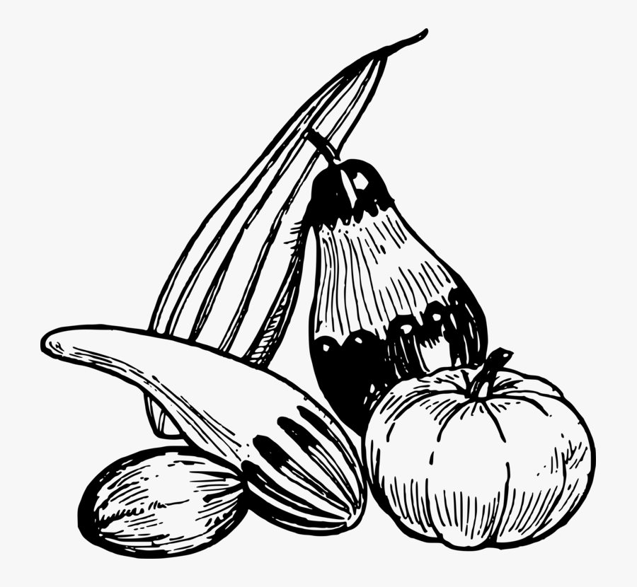 Monochrome Plant - Vegetable Clipart Black And White Png, Transparent Clipart