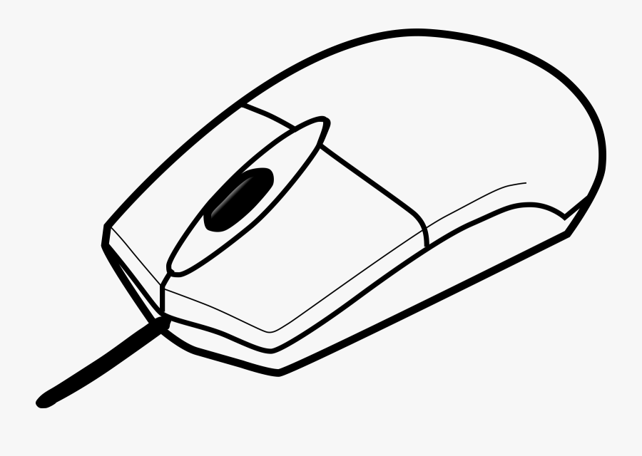 Transparent Cartoon Computer Png - Computer Mouse Clipart Black And White, Transparent Clipart