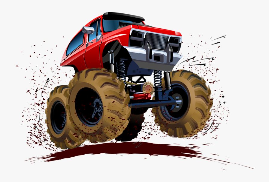 Monster Truck Cartoon Vector Shirt, Transparent Clipart
