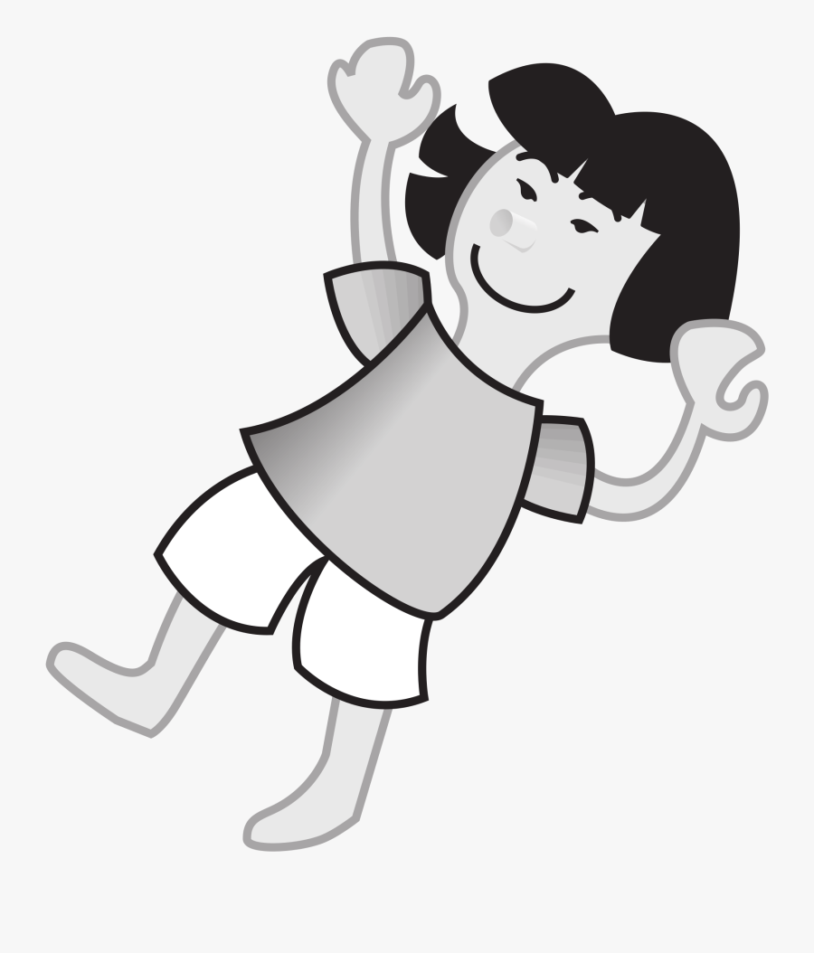 Asian Girl Clipart - Girl Falling Clipart Black And White, Transparent Clipart