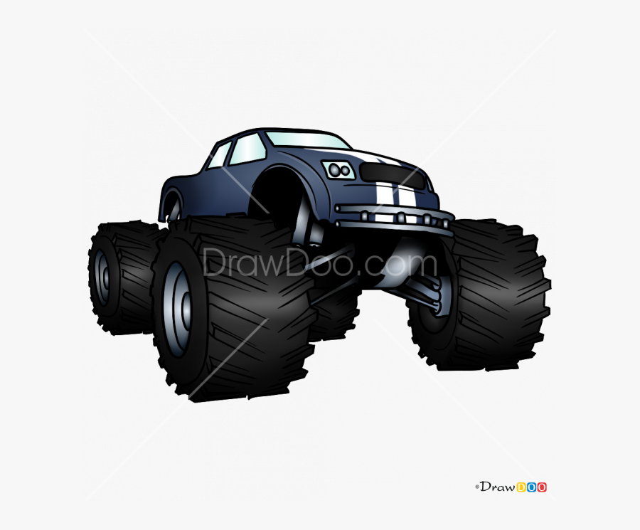 Clip Art How To Draw Truck - Monster Truck, Transparent Clipart