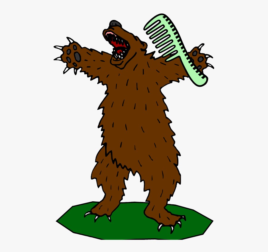 Bear Combing His Down - Cartoon Monkey Hanging From Tree, Transparent Clipart