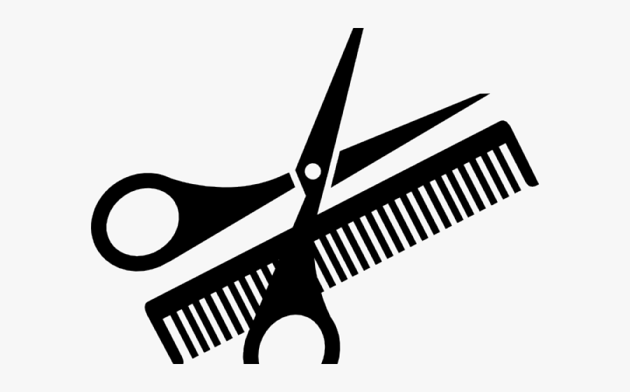 Transparent Cleaning Supplies Clipart Black And White - Comb And Scissors Clipart, Transparent Clipart
