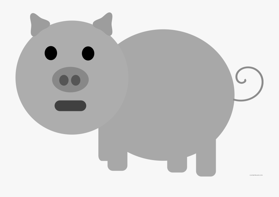 Grayscale Pig Clipart - Enzyme Pork, Transparent Clipart