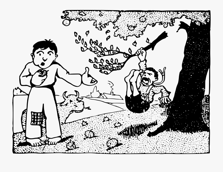 Clipart Freeuse Library Boy Falls From Big - Boy Fall From Tree, Transparent Clipart