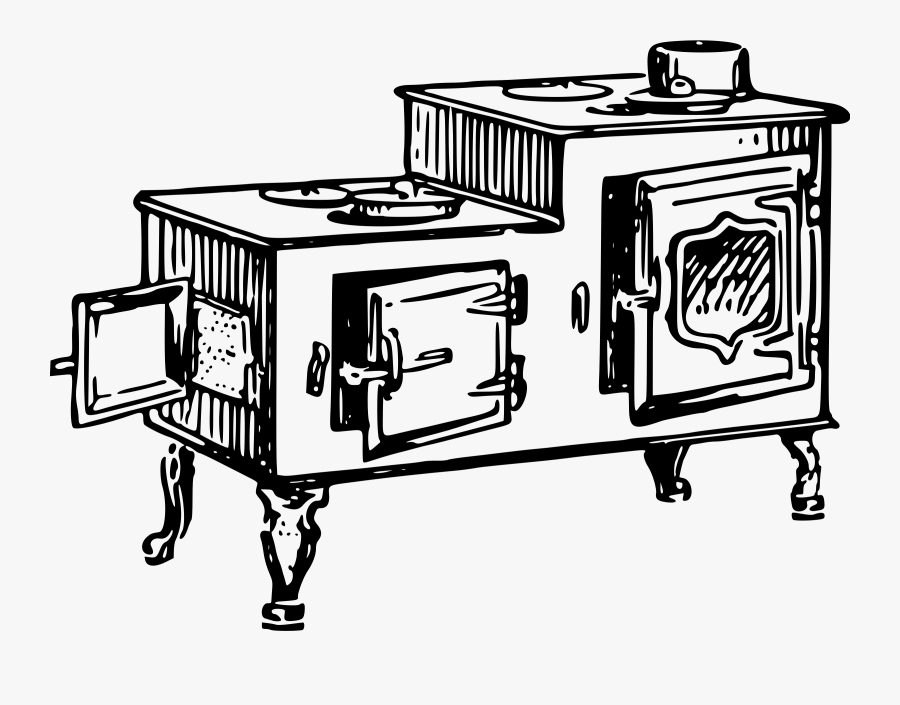 Transparent Stove Clipart Black And White - Old Fashioned Stove Clipart, Transparent Clipart