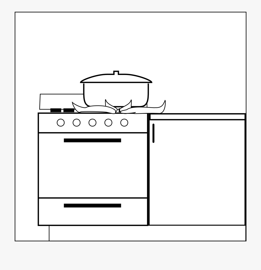 Pot On Stove Drawing, Transparent Clipart