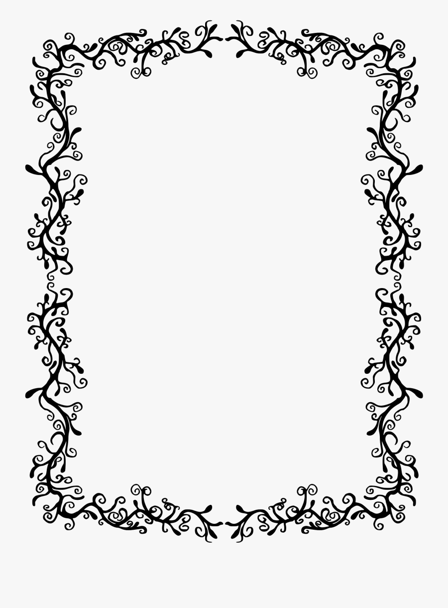 Clipart Transparent Black And White Flourish Clipart - Fall Leaf Border Black And White, Transparent Clipart