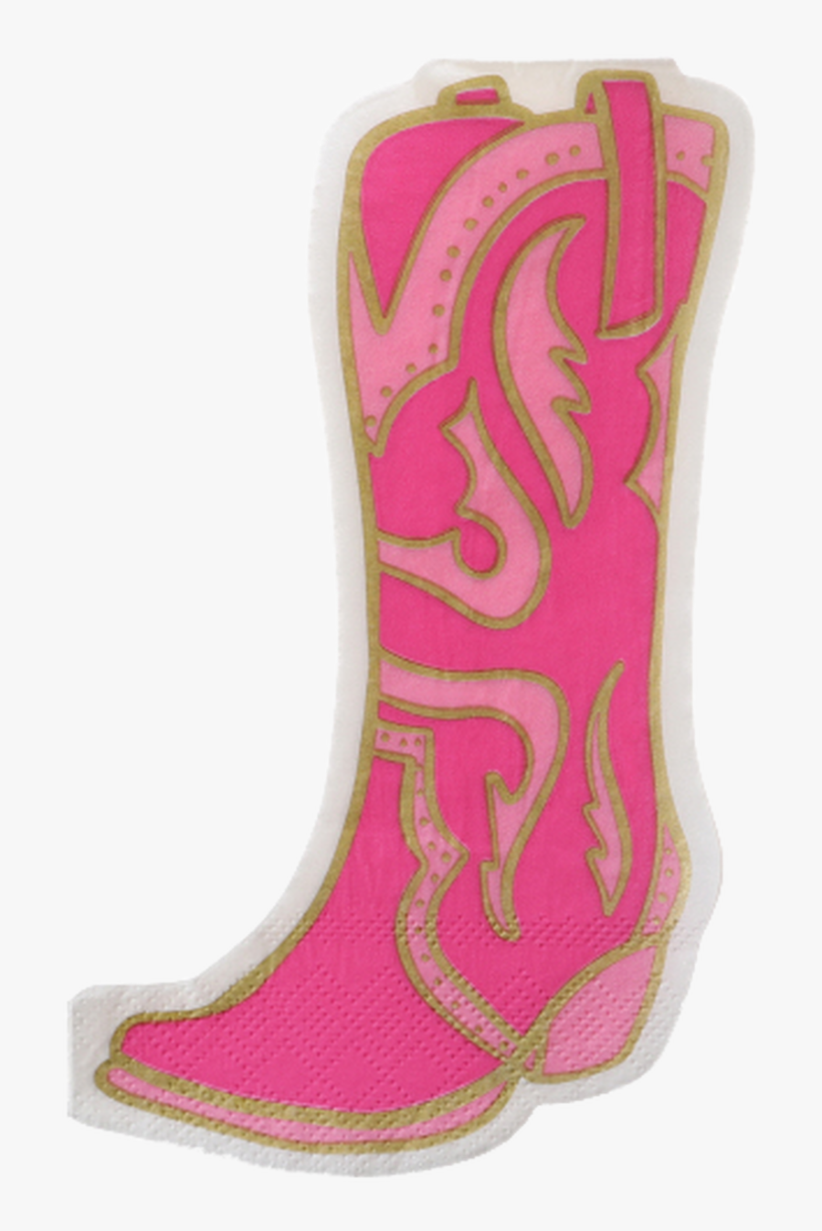 Pink Cowboy Boot Napkin - Sock, Transparent Clipart