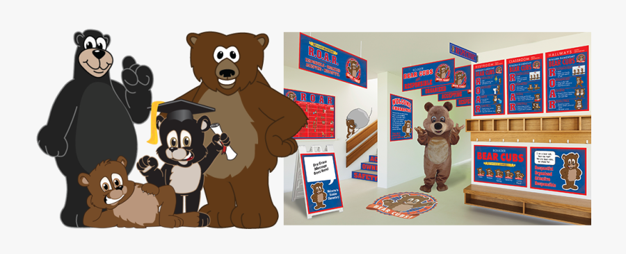 Bear Cub Mascot - Cougar Mascots Elementary School, Transparent Clipart