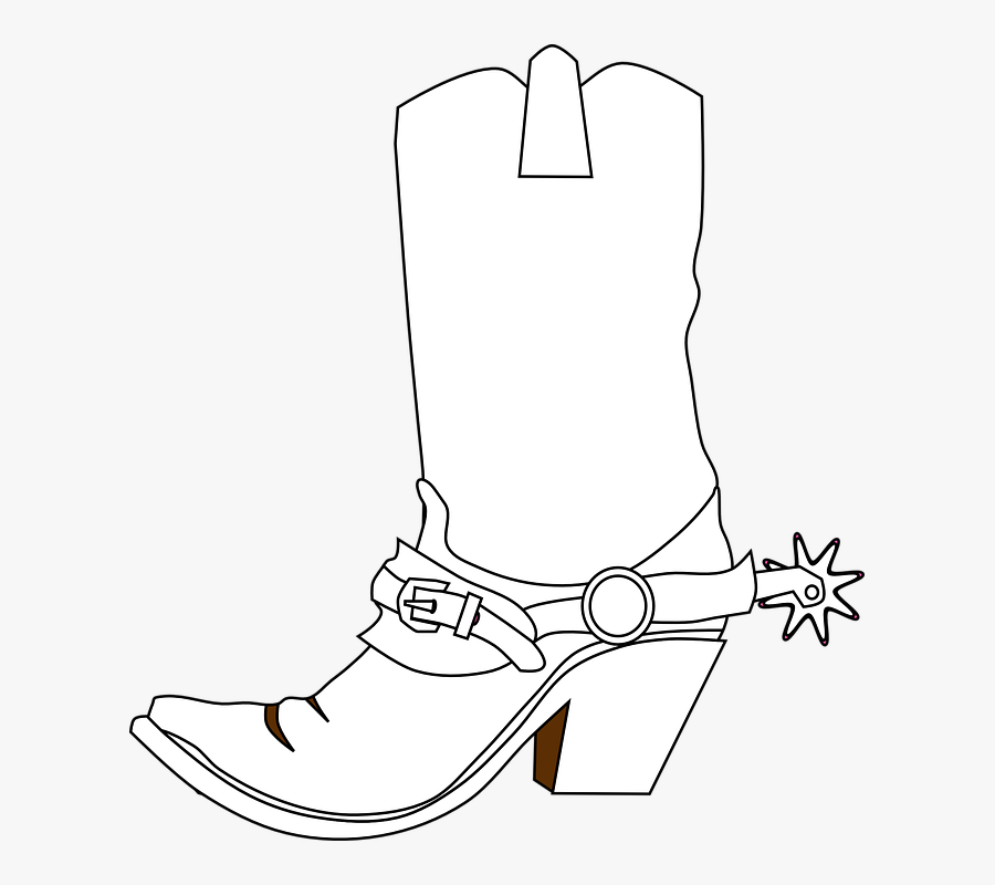 Cowboy Boot Png White, Transparent Clipart