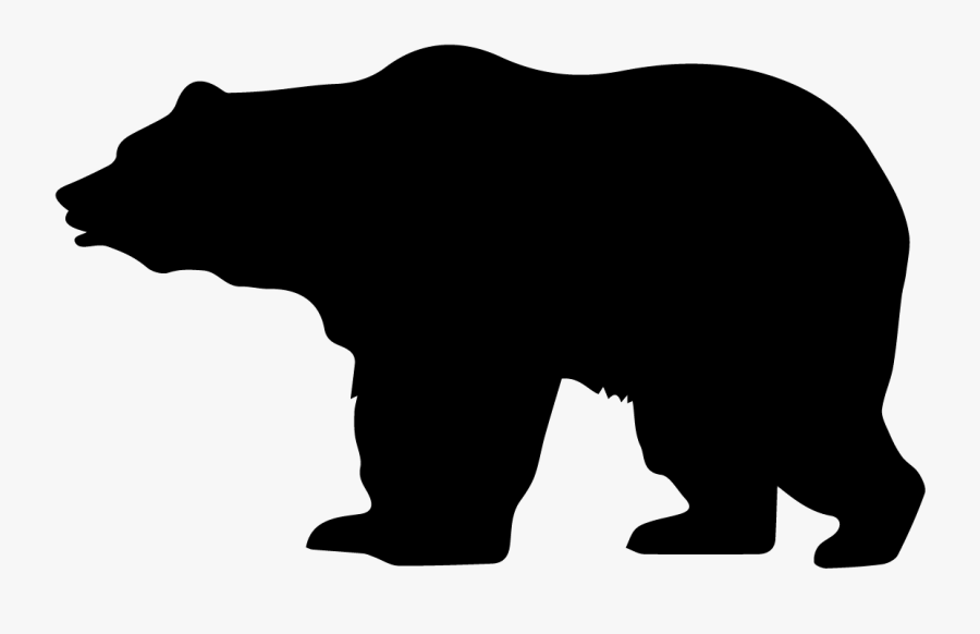 Bear,grizzly Bear,brown Bear,clip Art,silhouette,american - Bear Silhouette No Background, Transparent Clipart