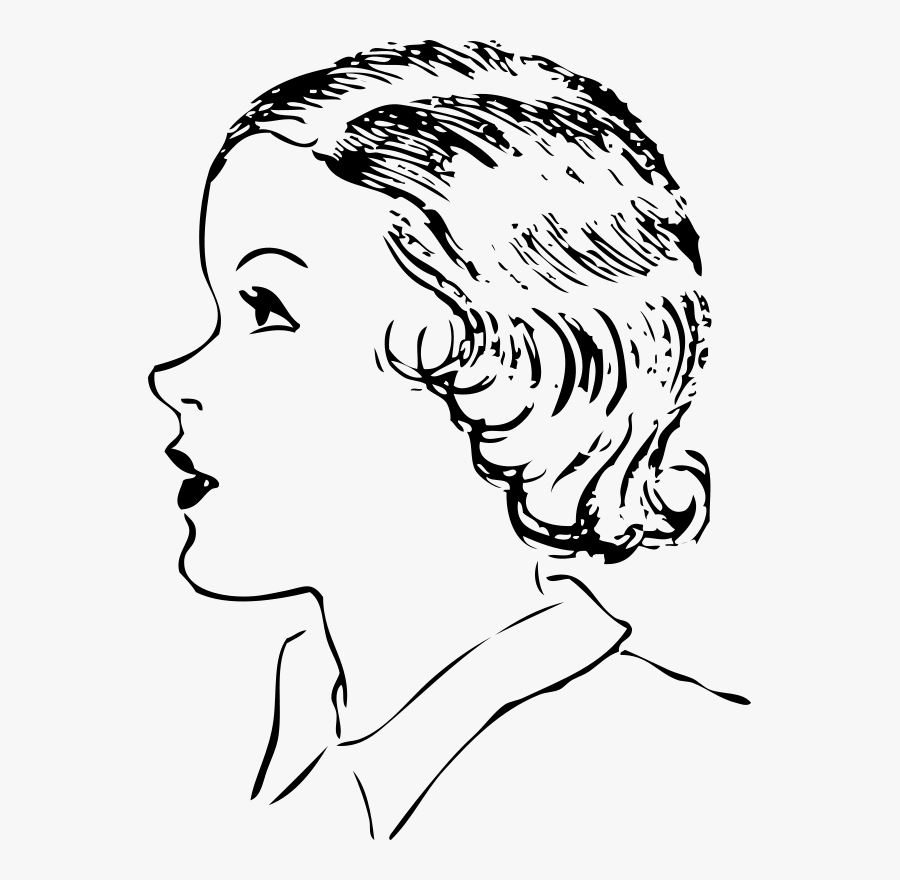 Emotion,hairstyle,art - Short Hair Clipart Black And White, Transparent Clipart