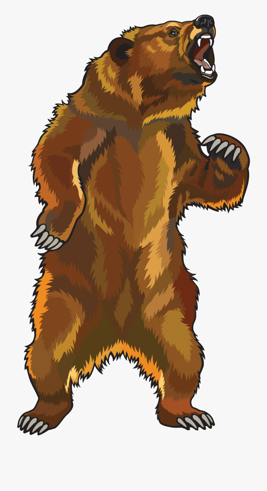 Standing Grizzly Bear Clipart, Transparent Clipart