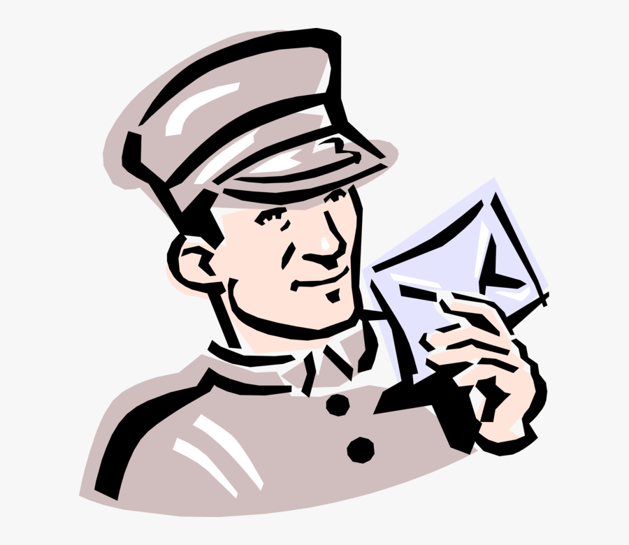 Vector Illustration Of 1950"s Vintage Style Post Office - Telegram Clipart, Transparent Clipart