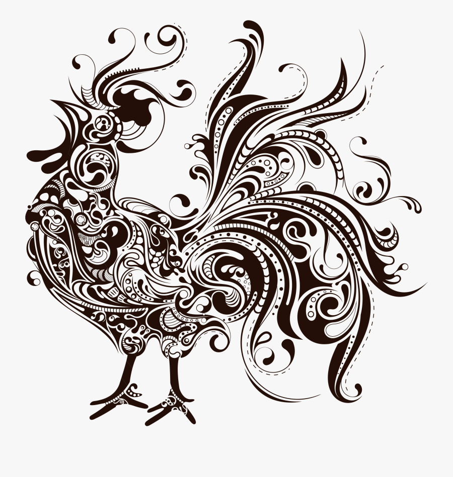 Clipart - Silhouette Rooster, Transparent Clipart