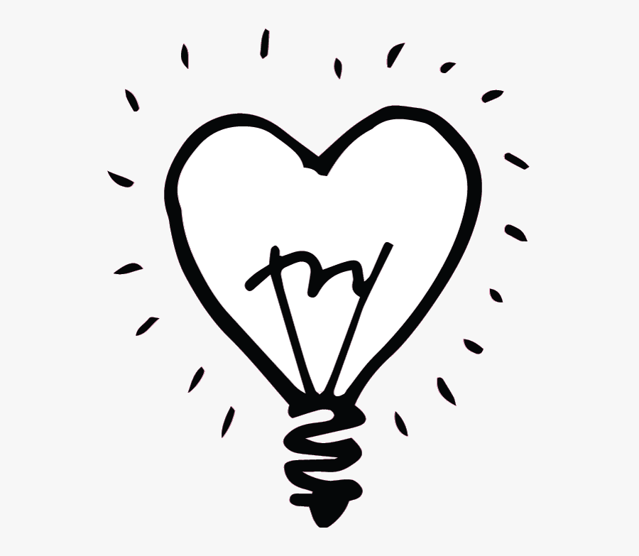 Loveheart Lightbulb - Light Bulb Heart Png, Transparent Clipart