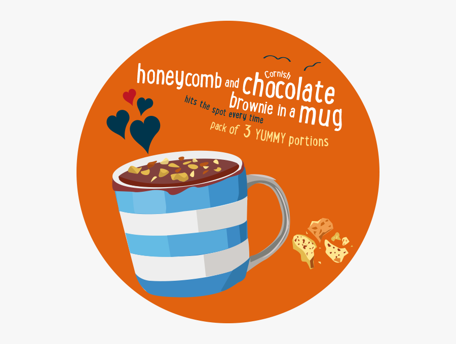 Honeycomb And Chocolate Brownie In A Mug - Illustration, Transparent Clipart