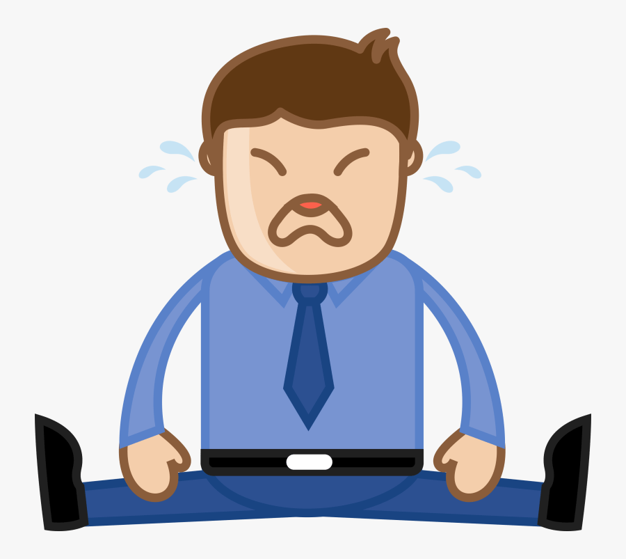 Man Crying Deadlines Concept Office Corporate Cartoon - Hombre Con Brazos Abiertos Animado, Transparent Clipart