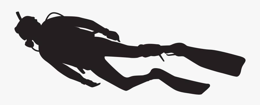 Scuba Diving Underwater Diving Silhouette - Diver Silhouette, Transparent Clipart