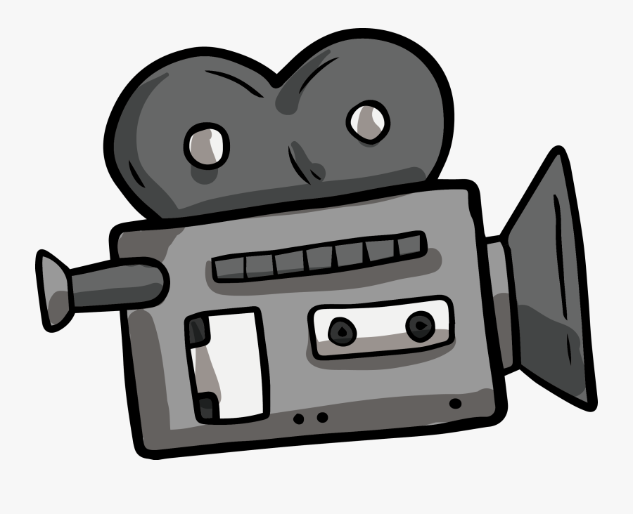 Vector Black And White Stock Film Clip Cinematography - Old Cinema Camera Cartoon, Transparent Clipart