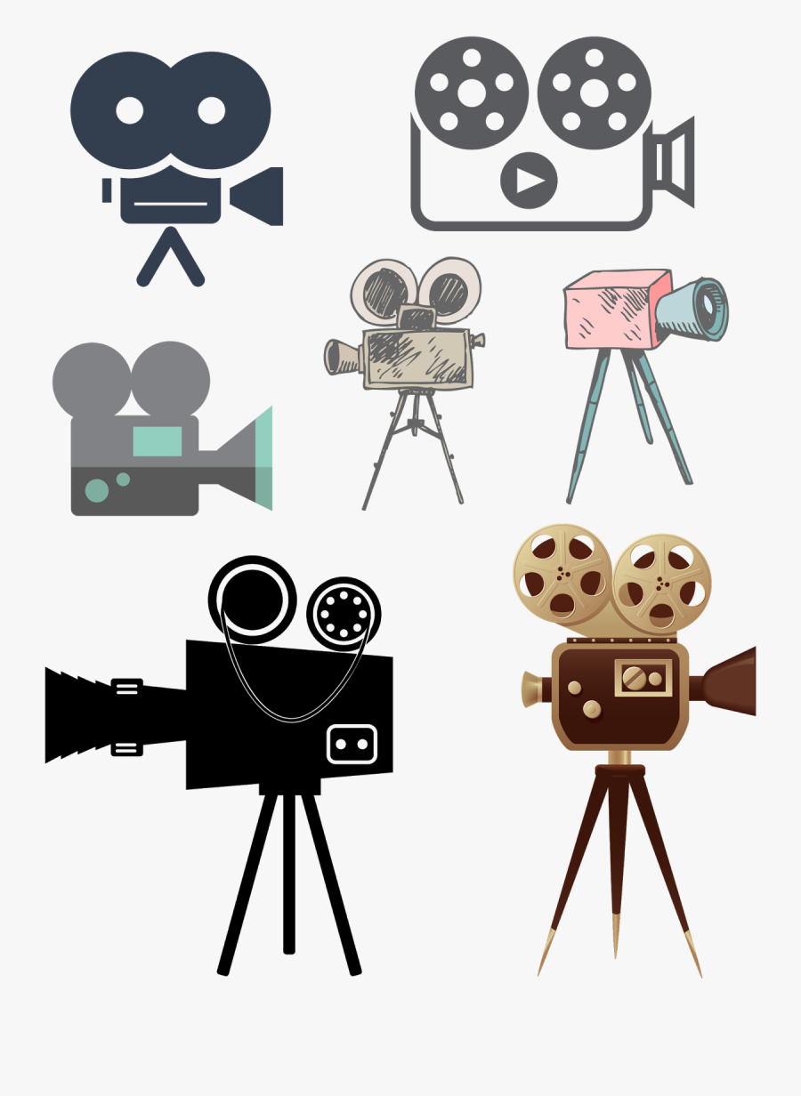 Movie Camera Film Photography Cinematography - Camara De Cine Dibujo, Transparent Clipart