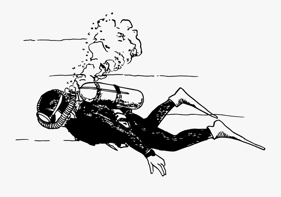 Scuba Diver - Scuba Diver Drawing, Transparent Clipart