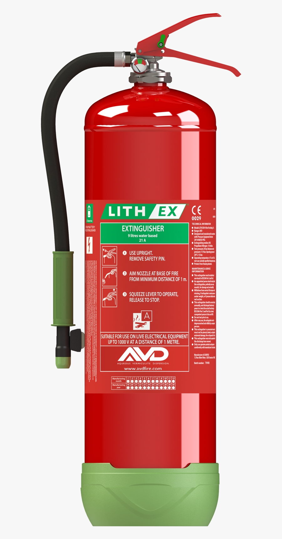 1 Litre - Lithium Fire Extinguisher, Transparent Clipart