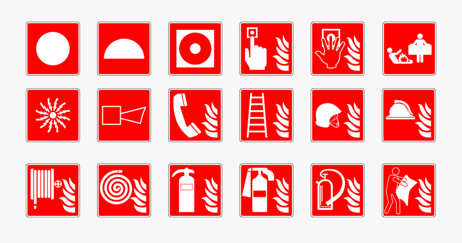 Fire Symbols Symbols - Fire Safety Signs, Transparent Clipart