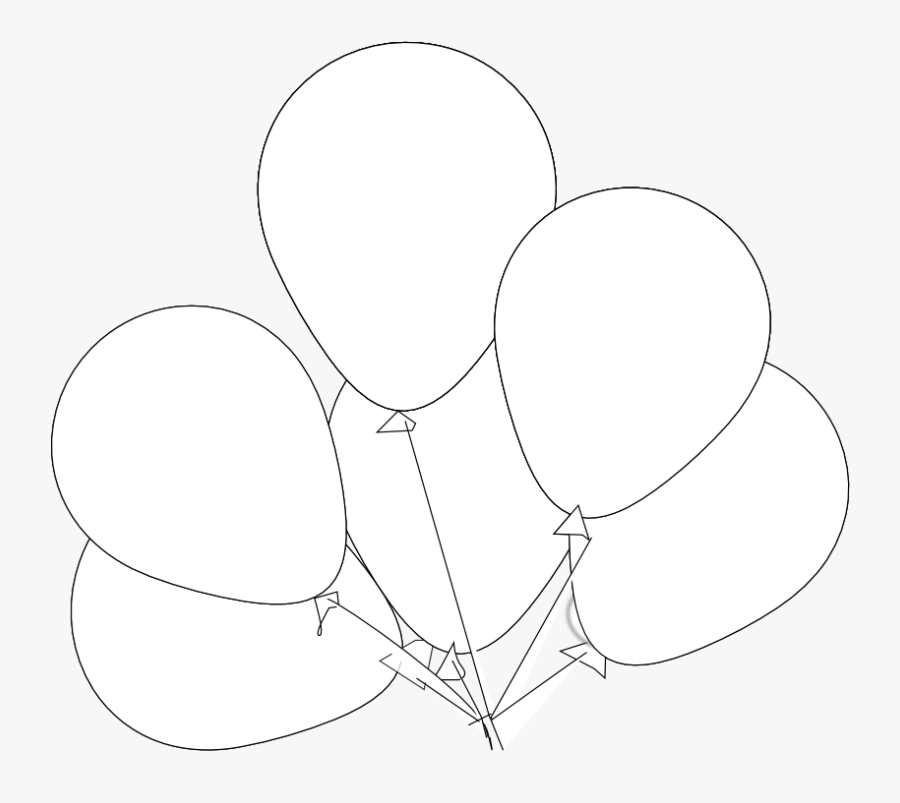 Clip Art Balloons Black White Line Art Svg - White Balloons Transparent Png, Transparent Clipart