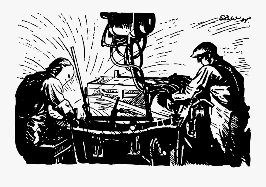 Using The Welding Machine - Welding Shop Clip Art, Transparent Clipart