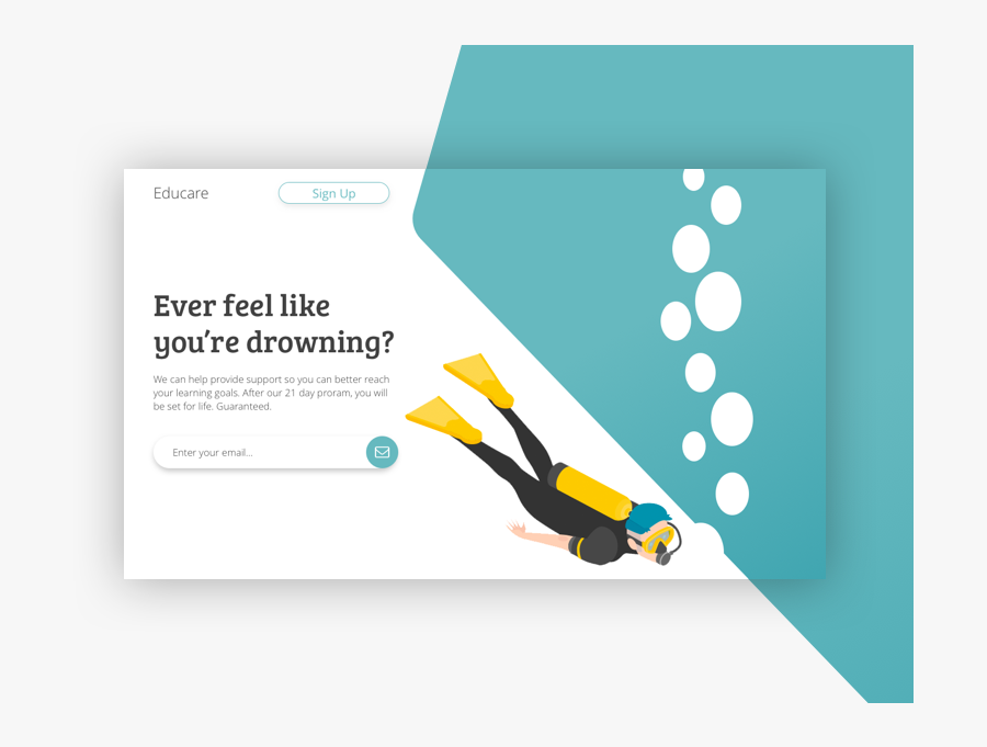 Scuba Diver Hero Typography Logo Ui Minimal Illustration - Graphic Design, Transparent Clipart
