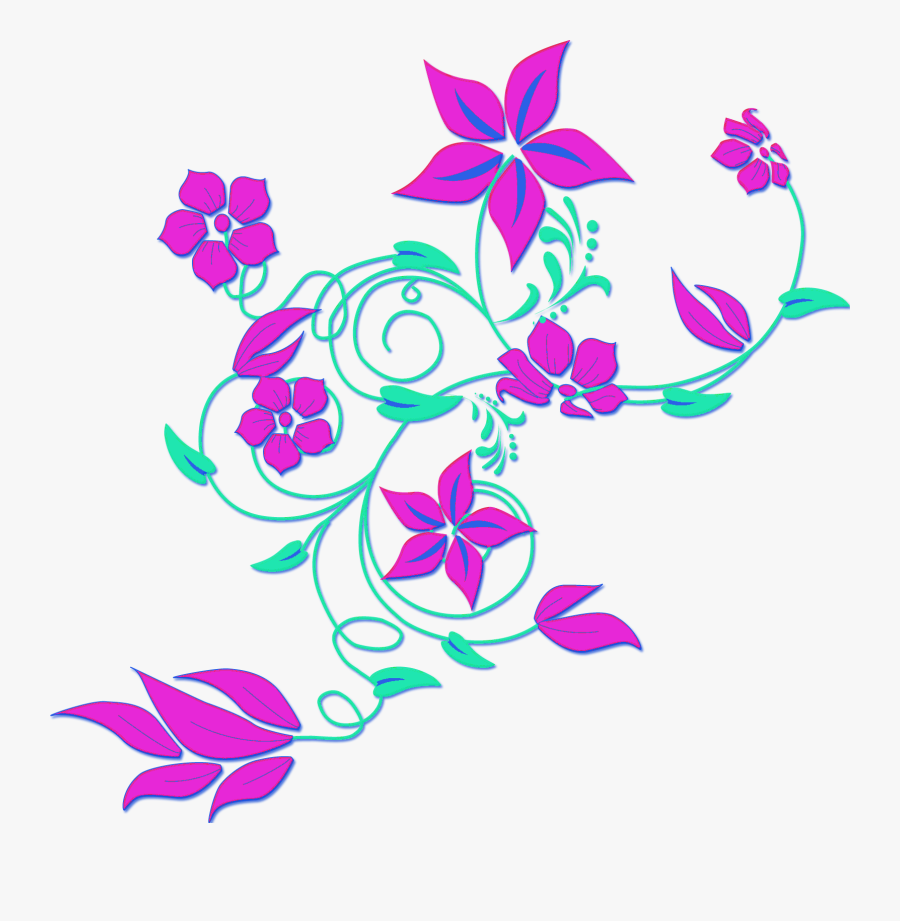 Purple Flowers Clip Art Border, Transparent Clipart