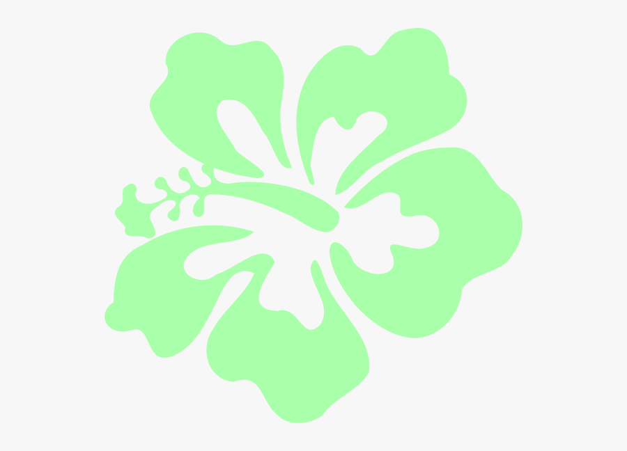 Mint Green Hawaiian Flowers - Hibiscus Flower Clipart Free, Transparent Clipart