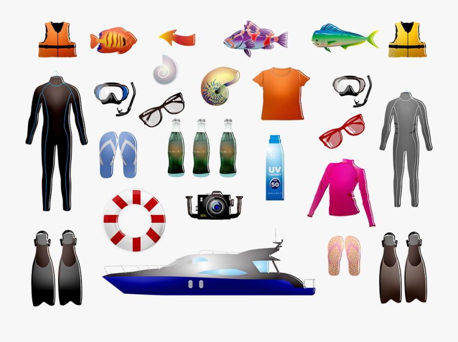Scuba Diving, Clothes, Wetsuit, Snorkel, Boat - Underwater Diving, Transparent Clipart