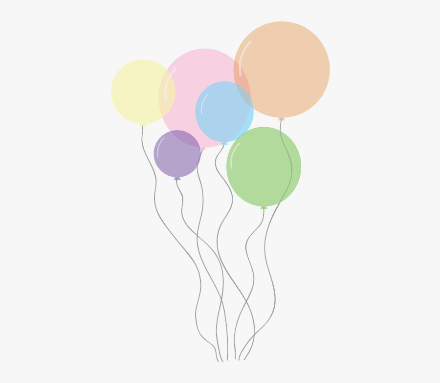 Birthday Clipart Pastel - Pastel Balloons Transparent Background, Transparent Clipart