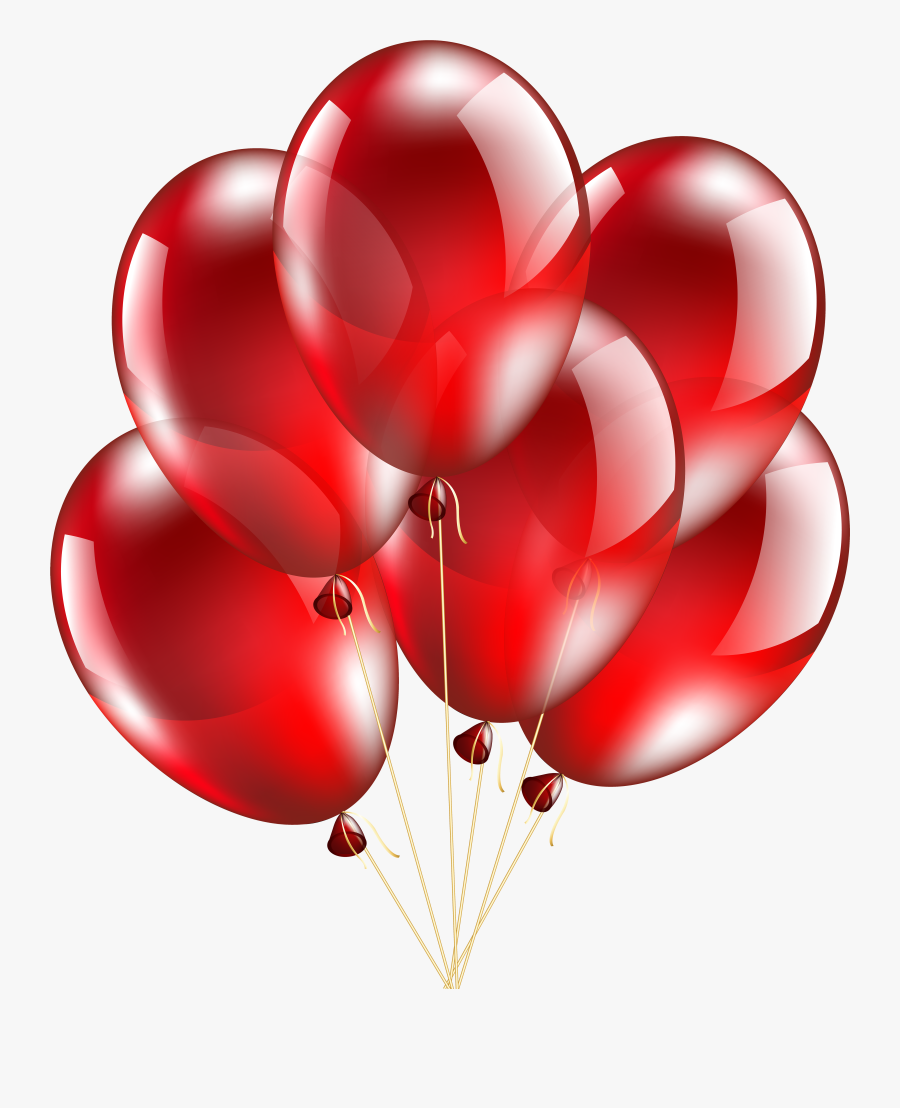 Balloon Clipart Christmas - Red Balloons Transparent Background, Transparent Clipart