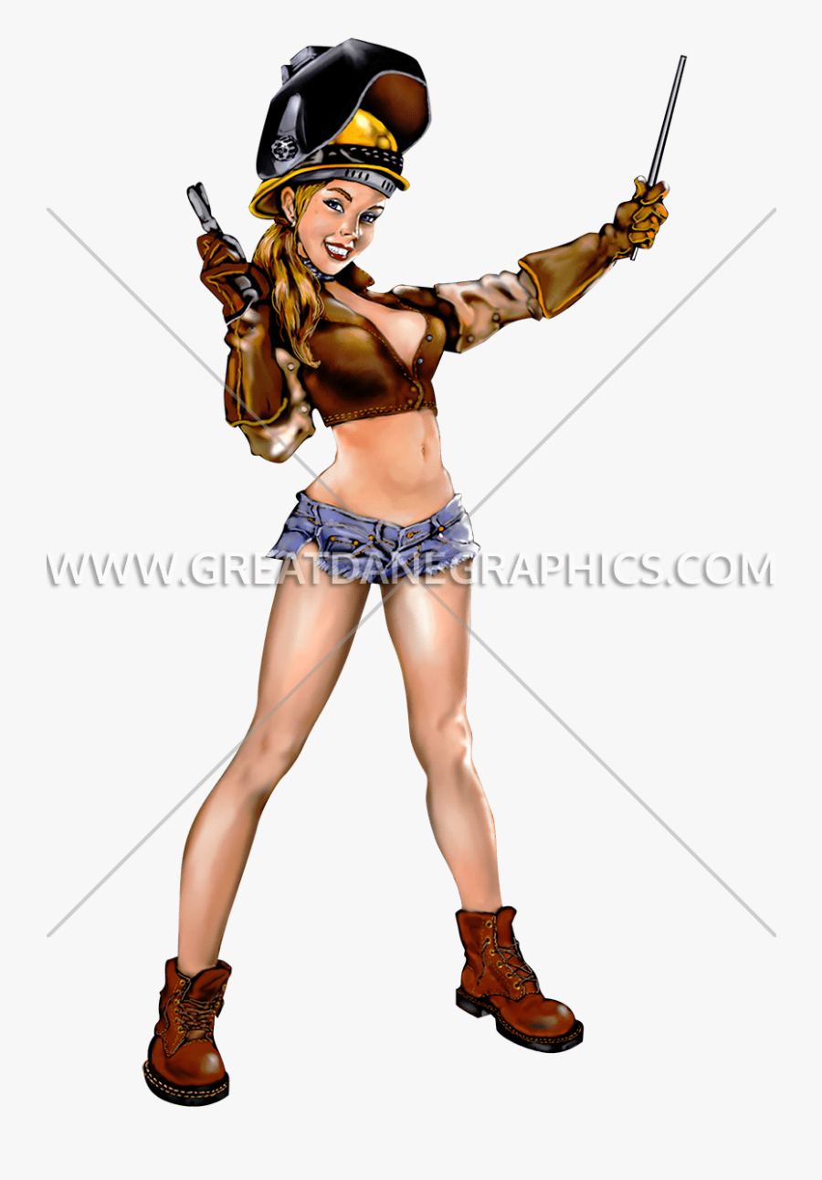 Welder Girl - Sexy Welder, Transparent Clipart